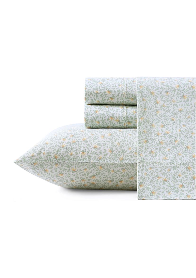 Crane Flower Cotton Cooling Sheet Set