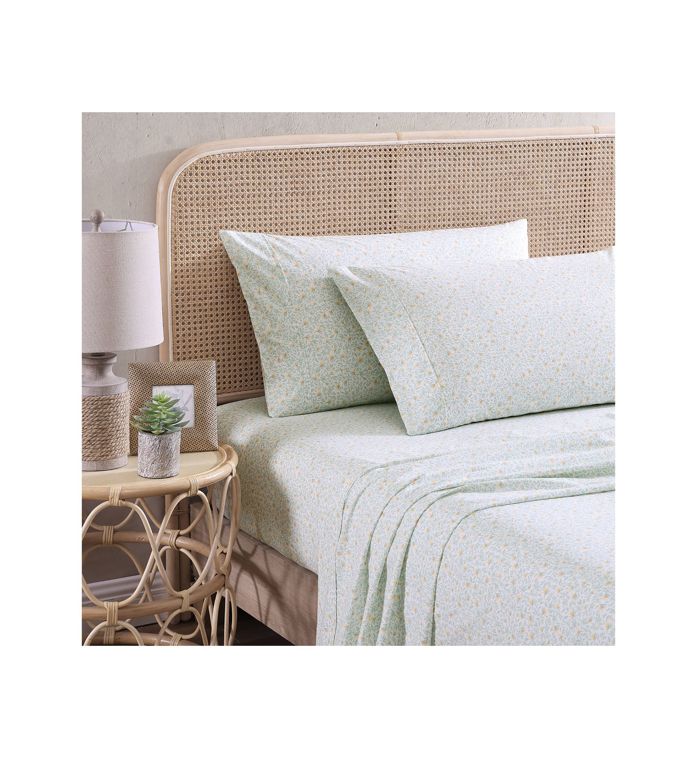 Crane Flower Cotton Cooling Sheet Set