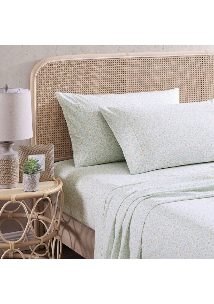 Crane Flower Cotton Cooling Sheet Set
