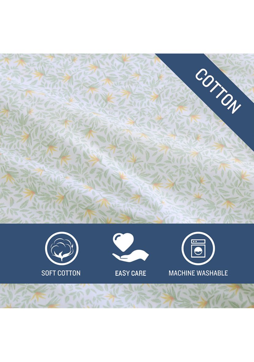 Crane Flower Cotton Cooling Sheet Set