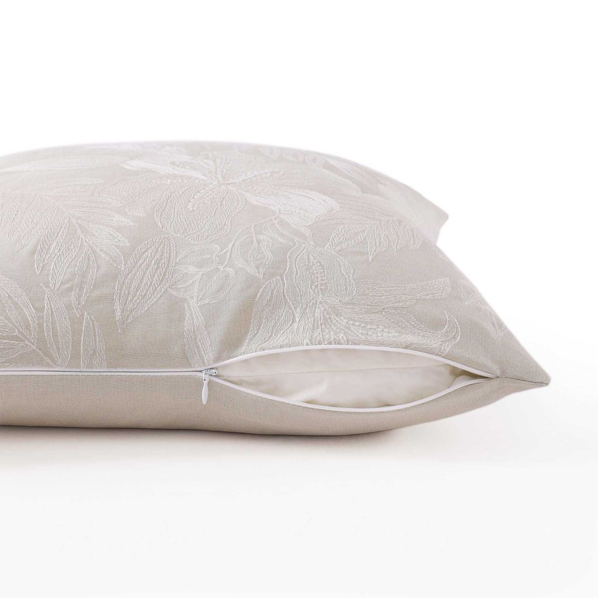 Island Estate Embroidered Floral Microfiber Decorative Pillow