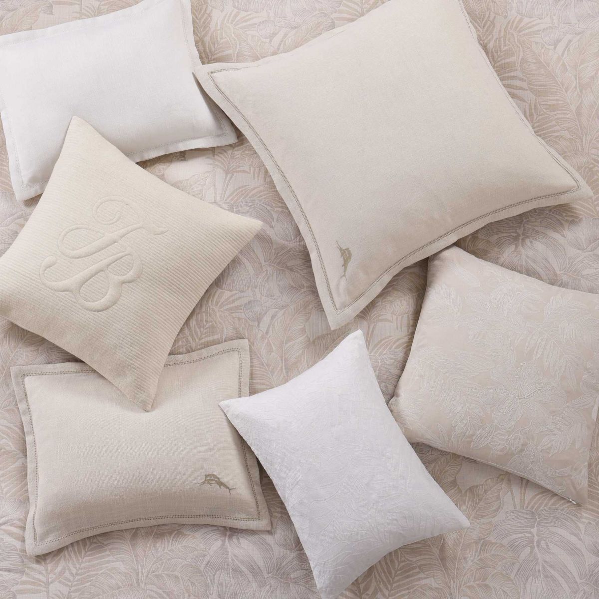 Island Estate Embroidered Floral Microfiber Decorative Pillow