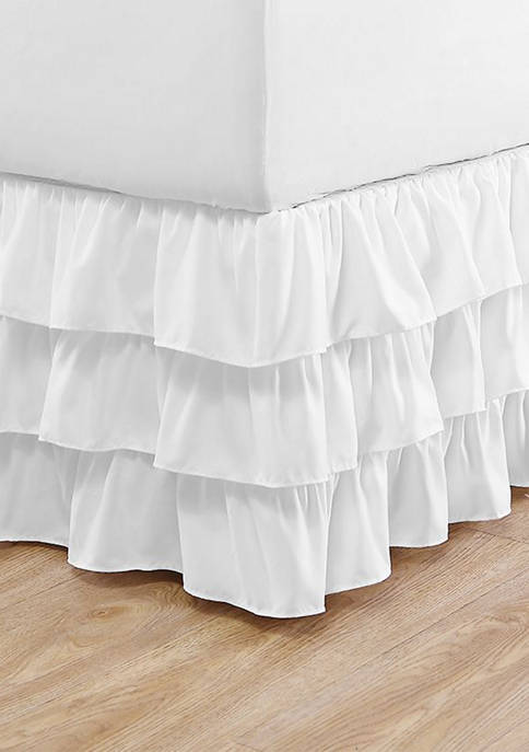 15" Drop Double Layer Ruffle Bed Skirt 800TC EgyptianCotton Twin/Full/Queen/King 