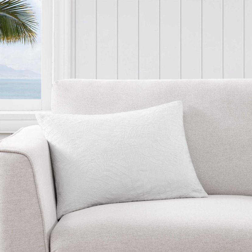 Island Estate Embroidered Leaf Microfiber Decorative Pillow