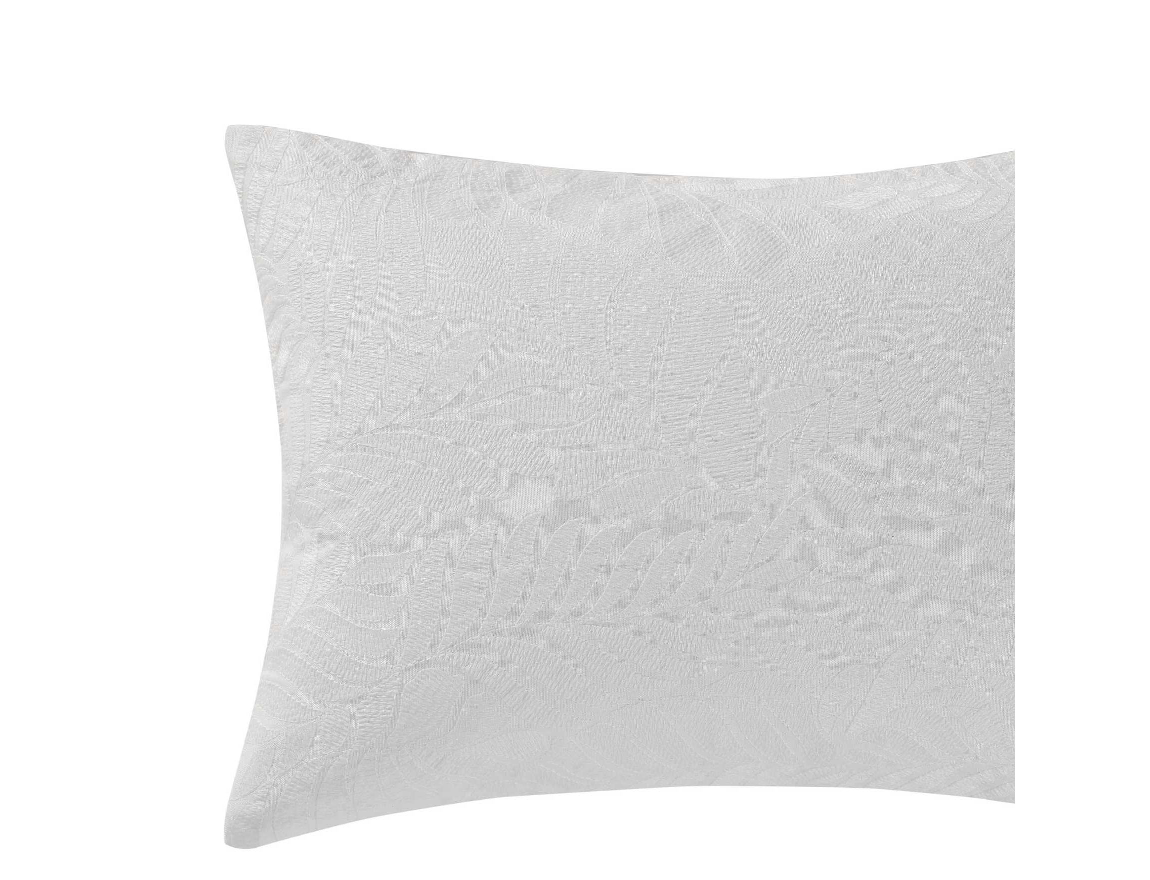 Island Estate Embroidered Leaf Microfiber Decorative Pillow