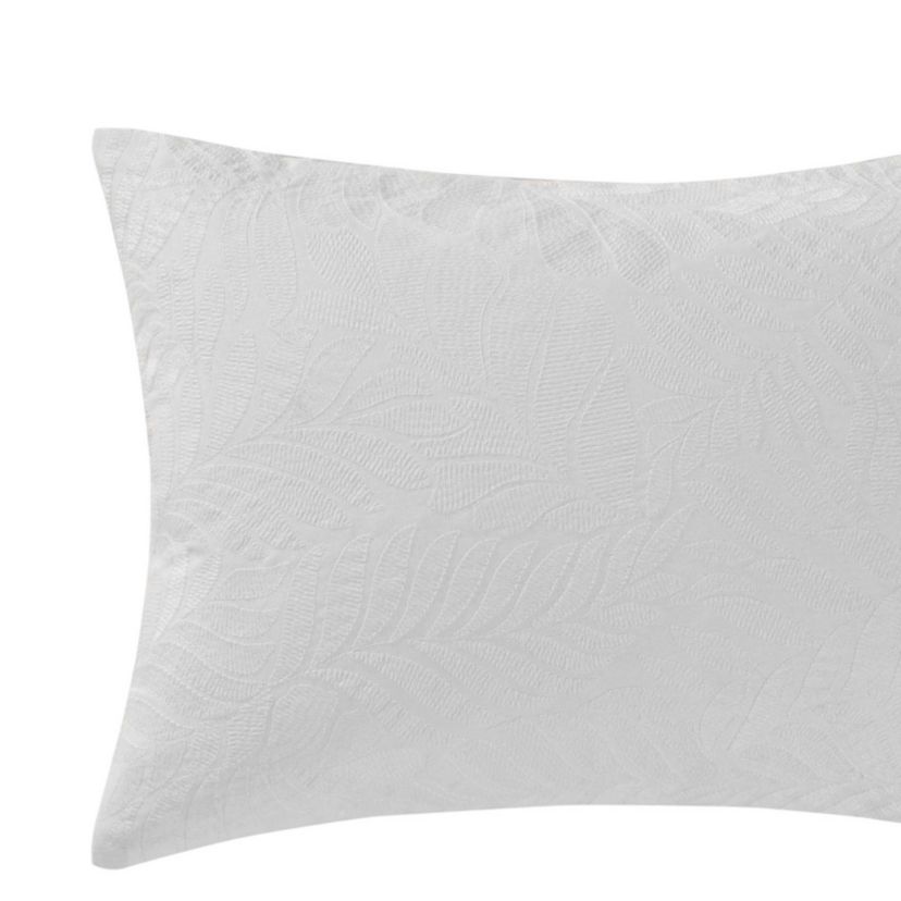 Island Estate Embroidered Leaf Microfiber Decorative Pillow