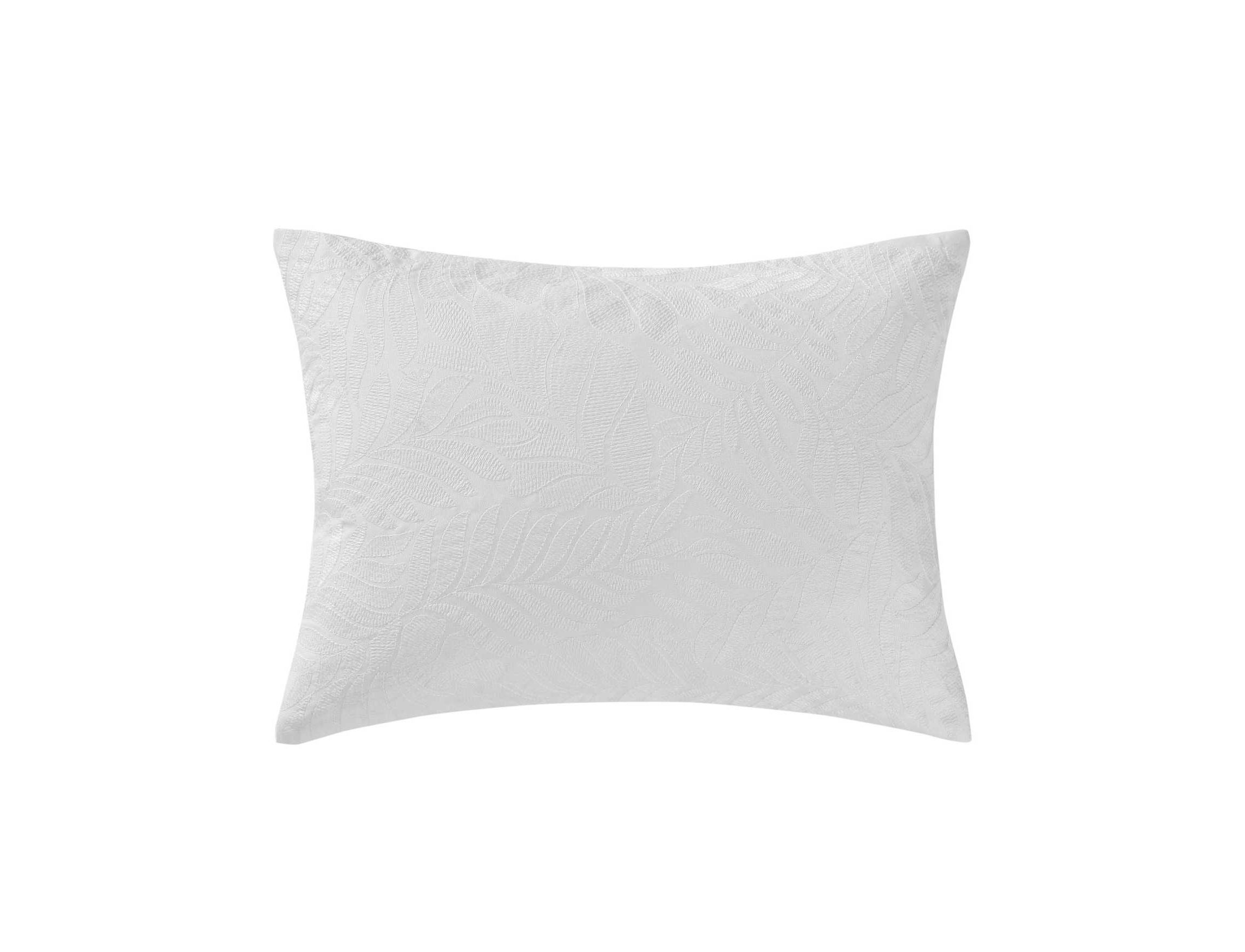 Island Estate Embroidered Leaf Microfiber Decorative Pillow