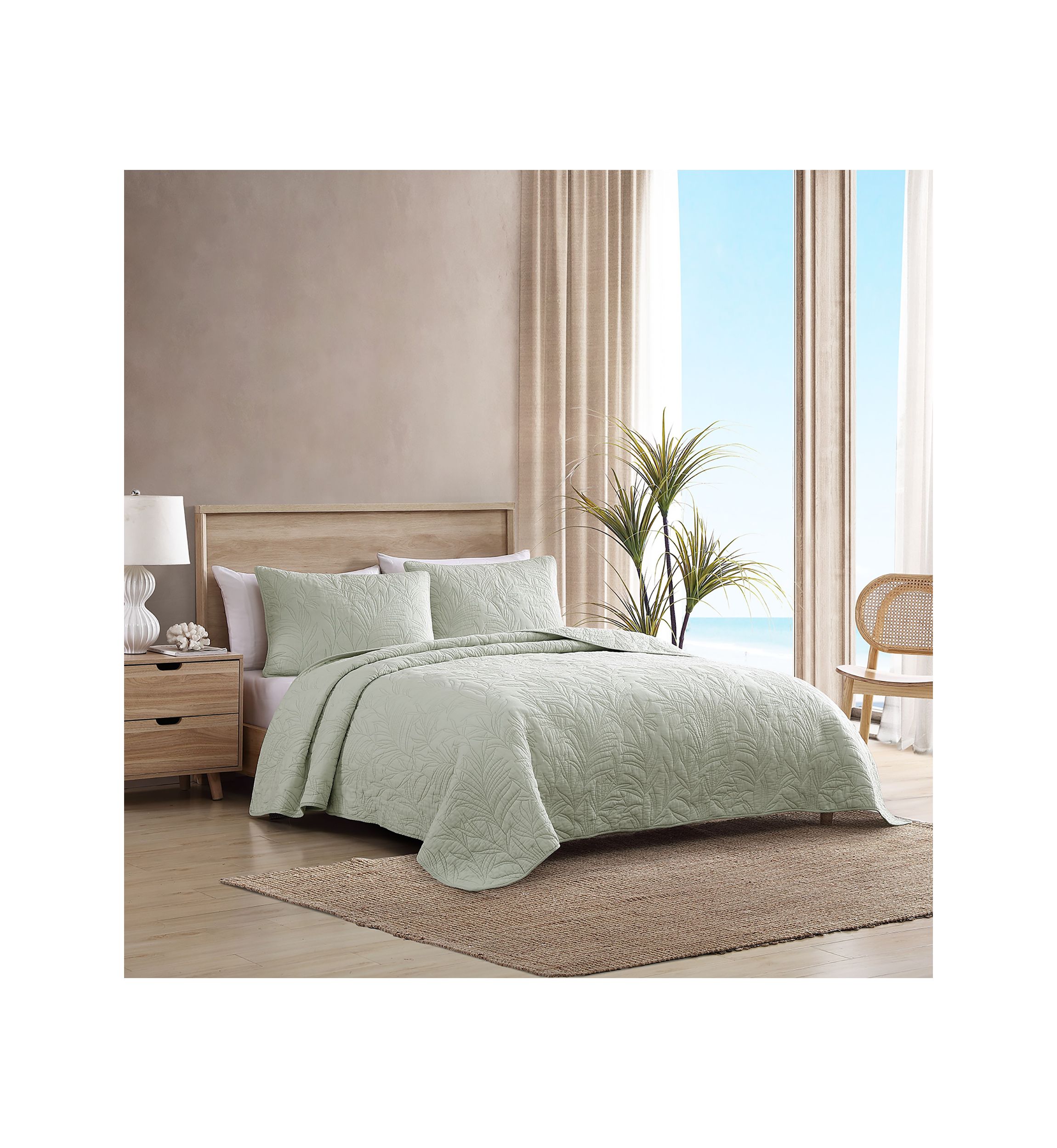 Solid Costa Sera Stitch 1-Piece Quilt