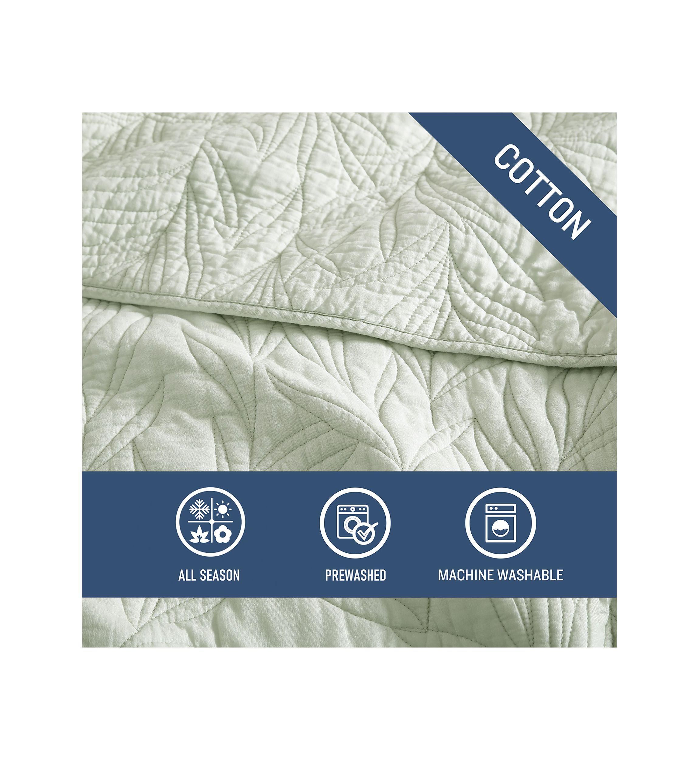 Solid Costa Sera Stitch 1-Piece Quilt