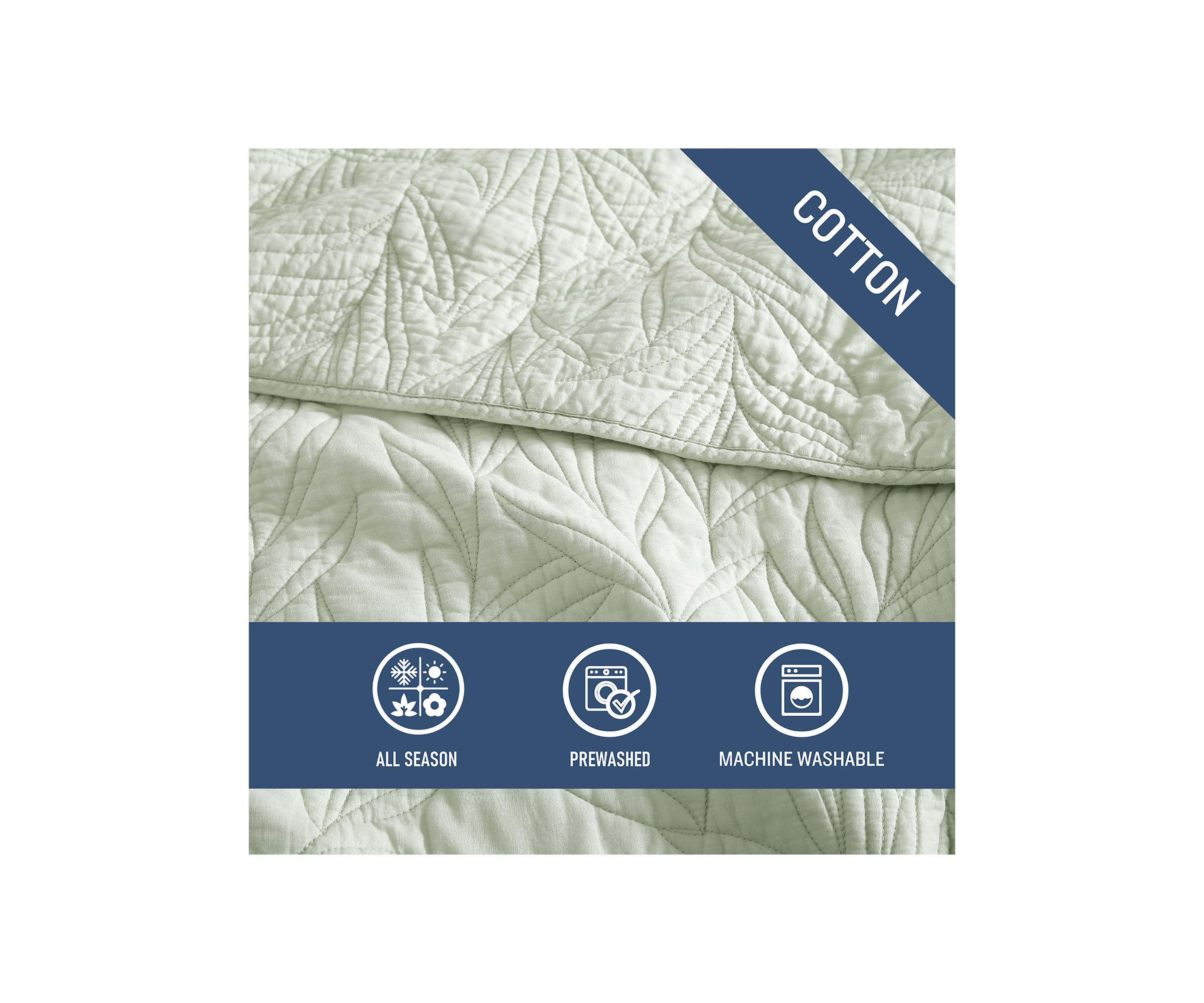 Solid Costa Sera Stitch 1-Piece Quilt