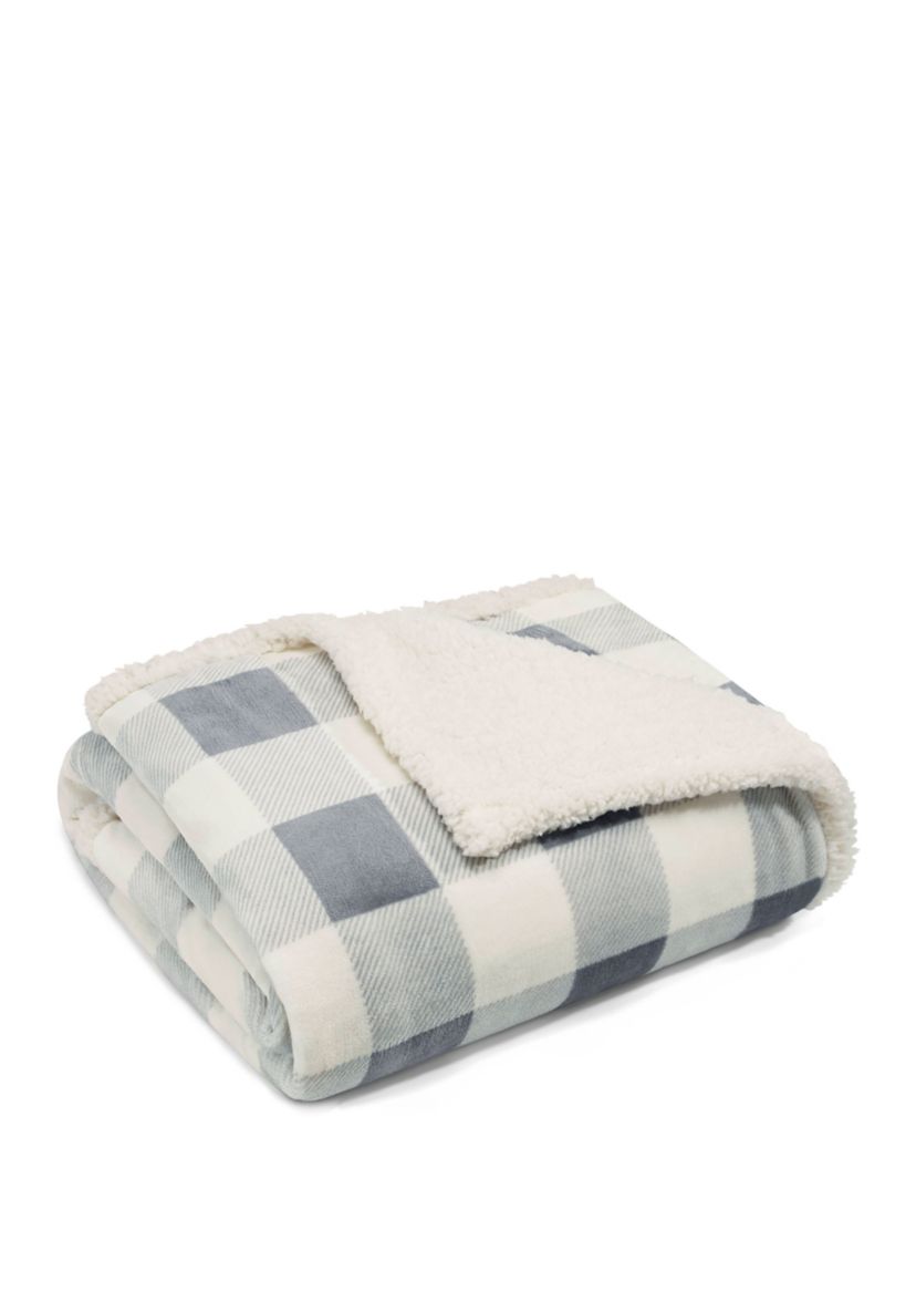 Mountain Plaid  Chrome Throw Blanket