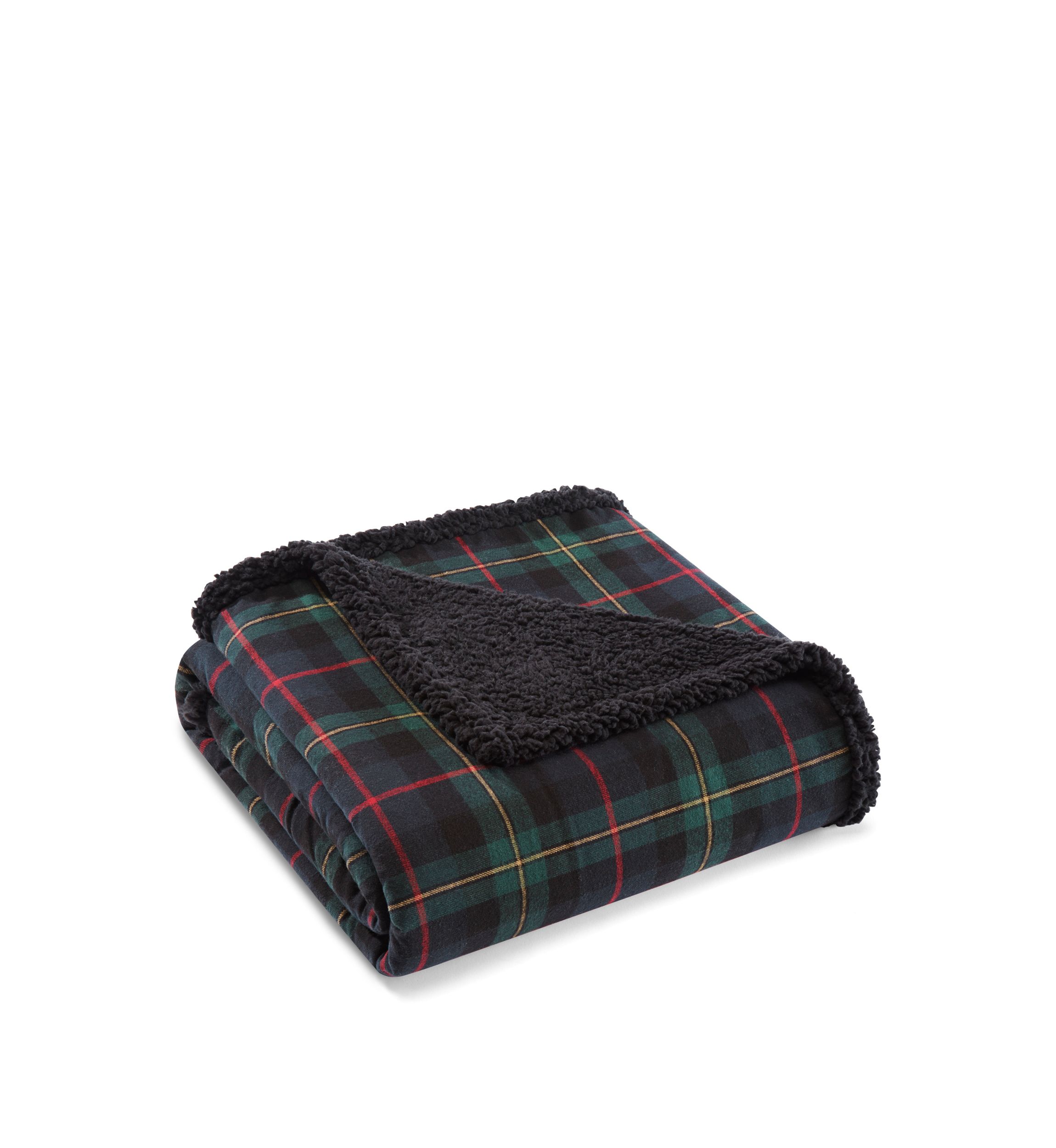 Mountain Pine Tartan Yarn Dye Sherpa Throw Blanket