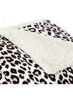 Leopard 1-Piece Pastel Plush Throw Blanket