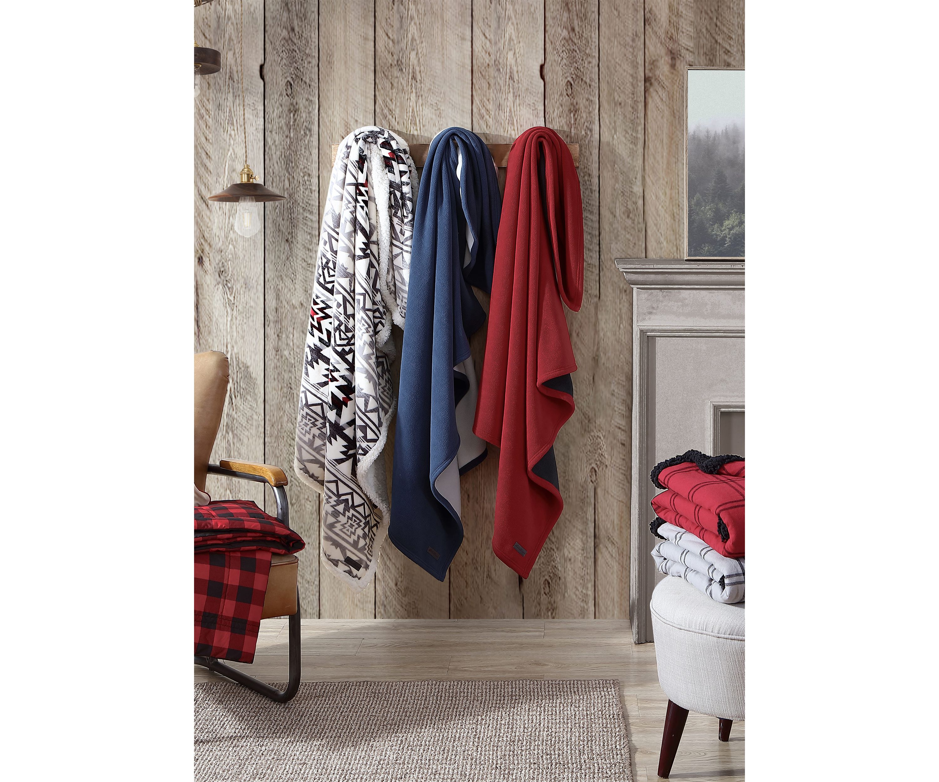 Clyde Hill Stripe Ultra Soft Plush Sherpa Throw