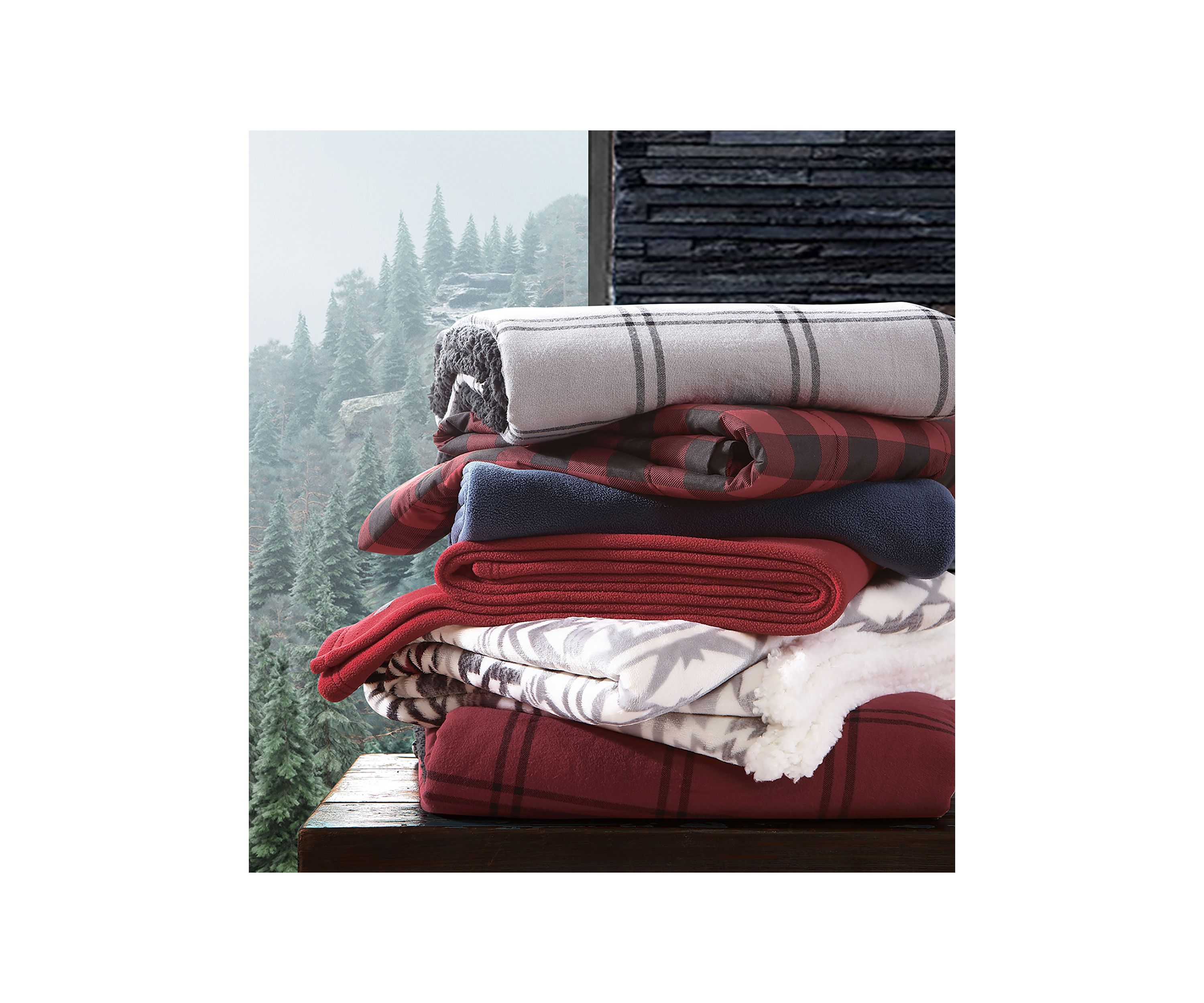 Clyde Hill Stripe Ultra Soft Plush Sherpa Throw