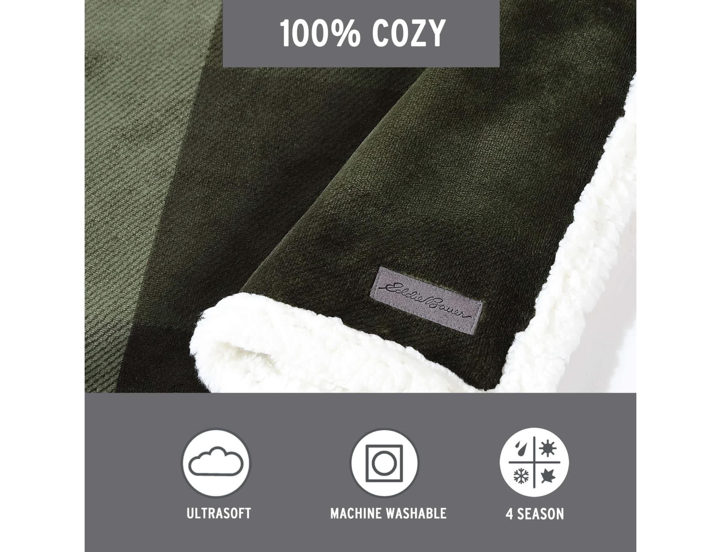 Pine Plaid Polyester Throw Blanket