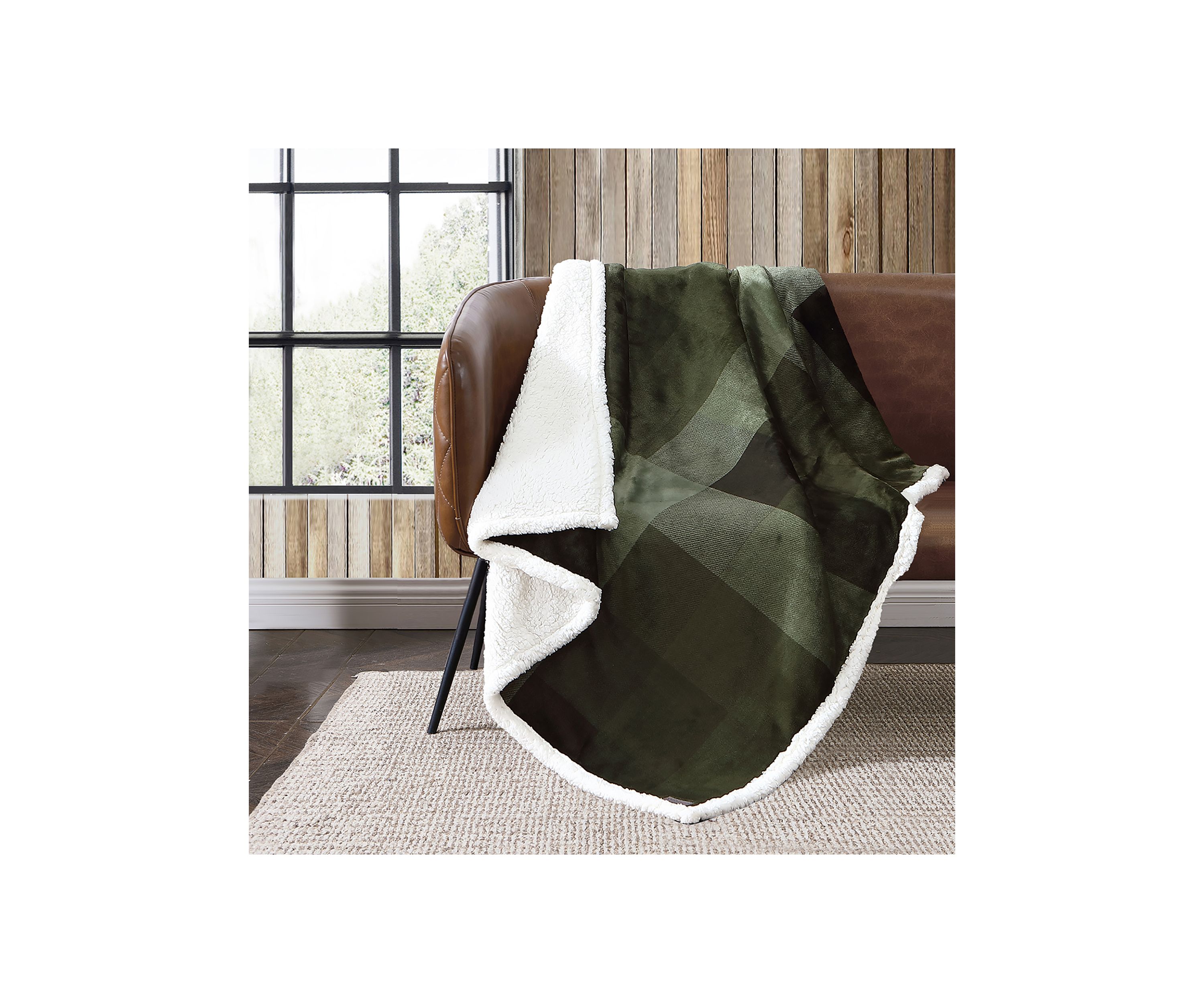 Pine Plaid 1-Piece Ultra Sherpa Throw