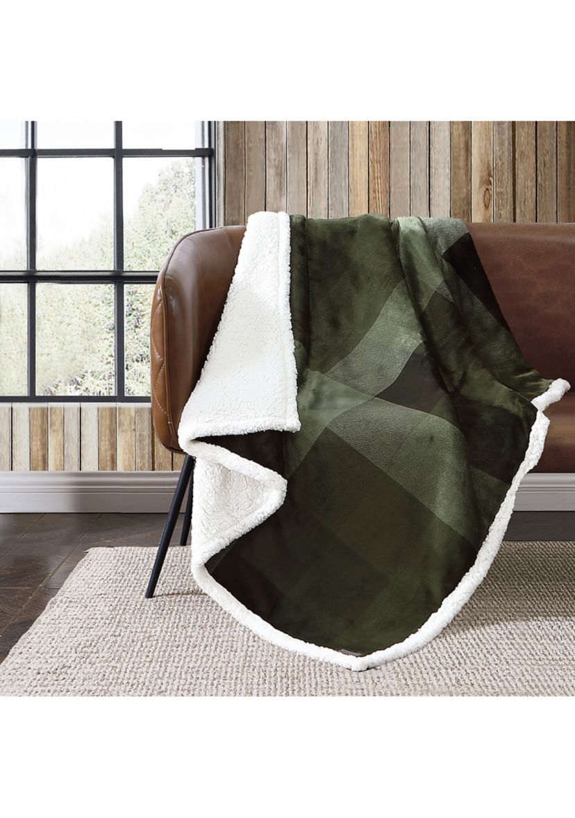 Pine Plaid 1-Piece Ultra Sherpa Throw