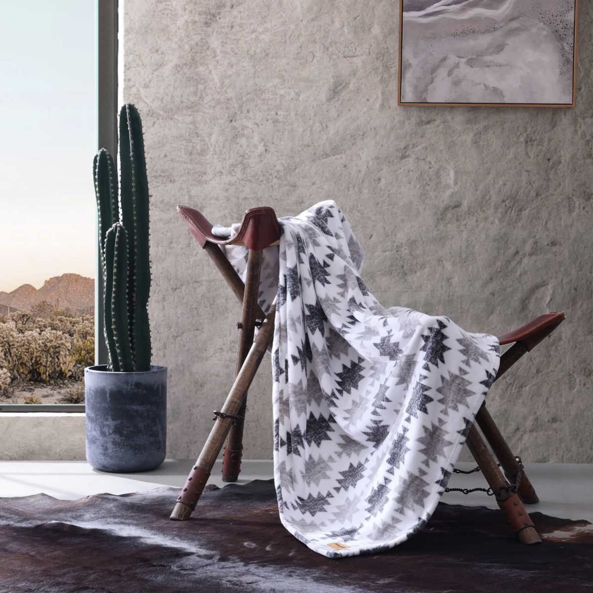Canyon Ikat Polyester Throw Blanket