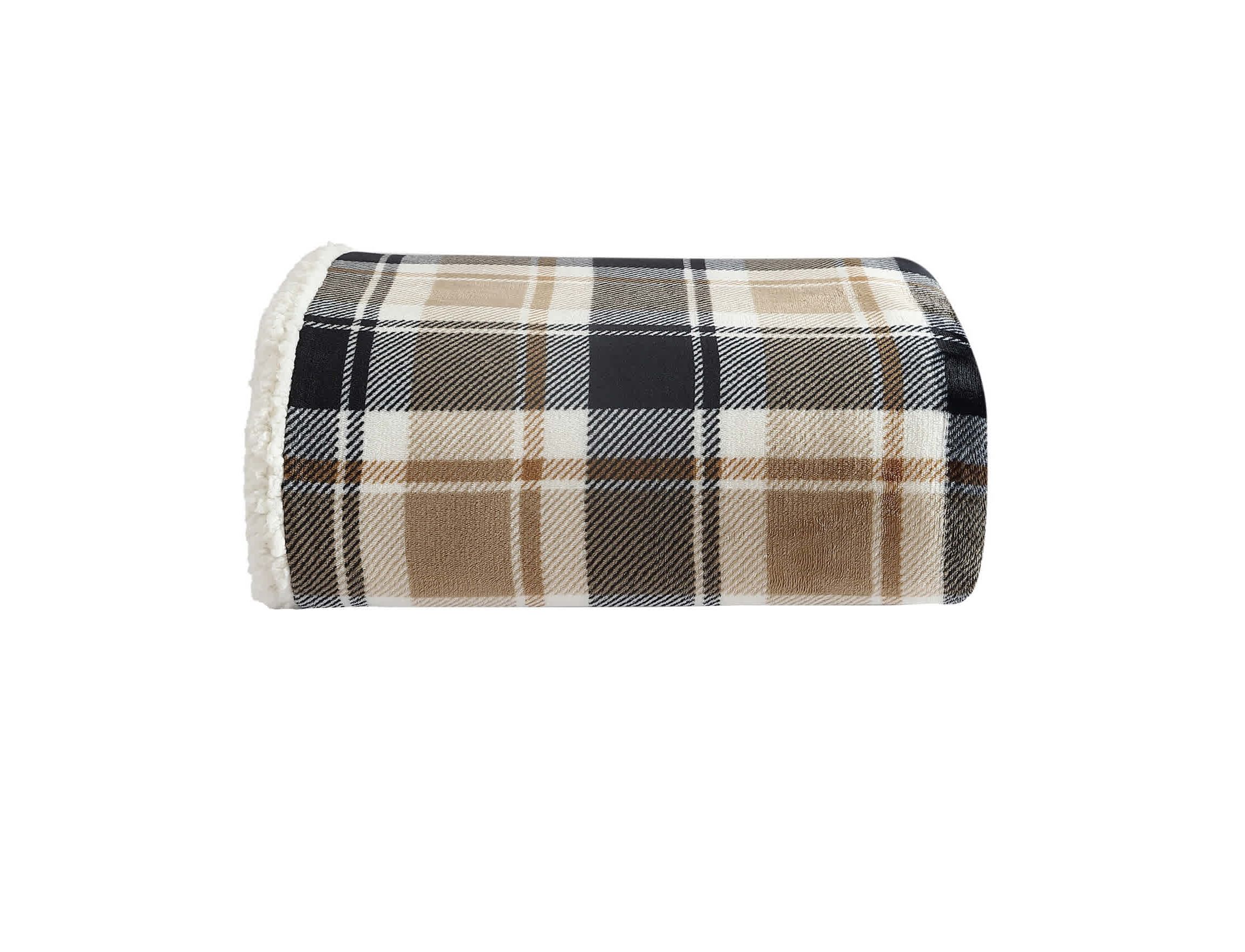 Rugged Plaid Polyester Throw Blanket