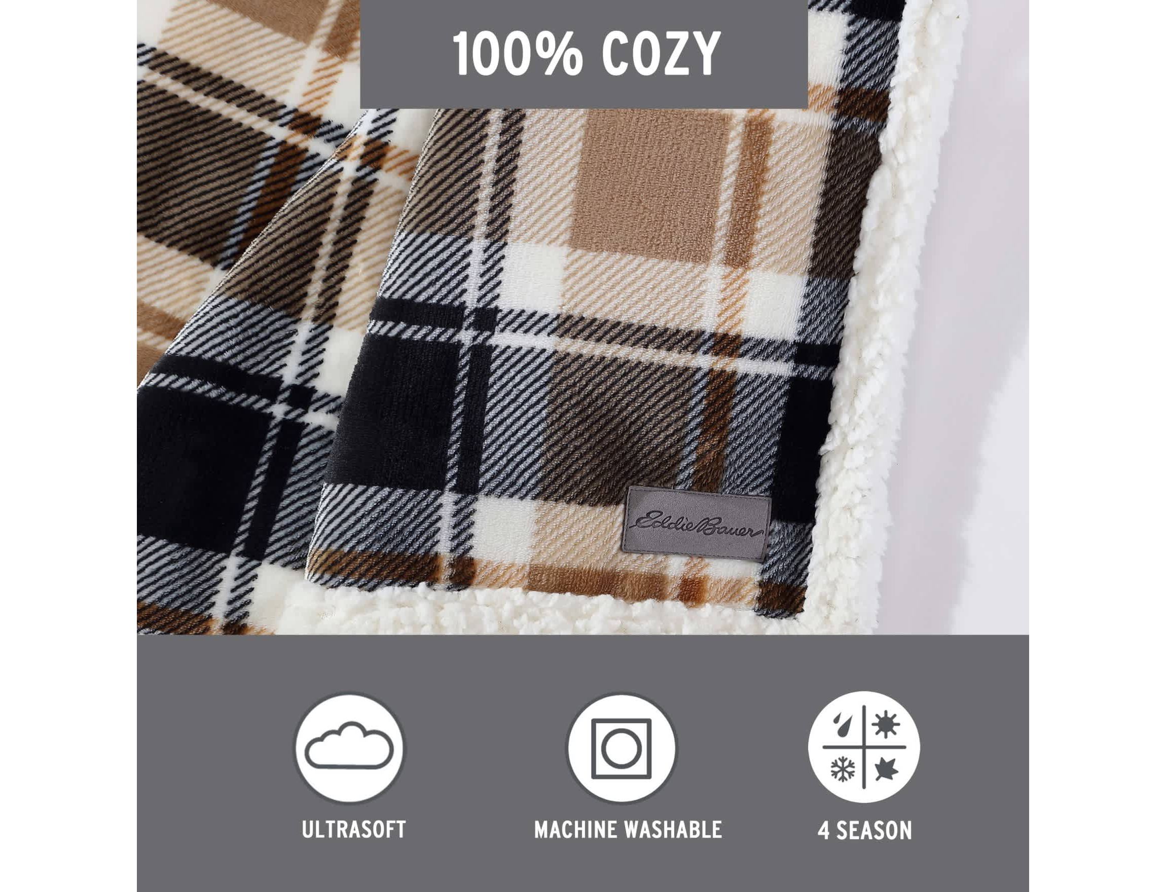 Rugged Plaid Polyester Throw Blanket