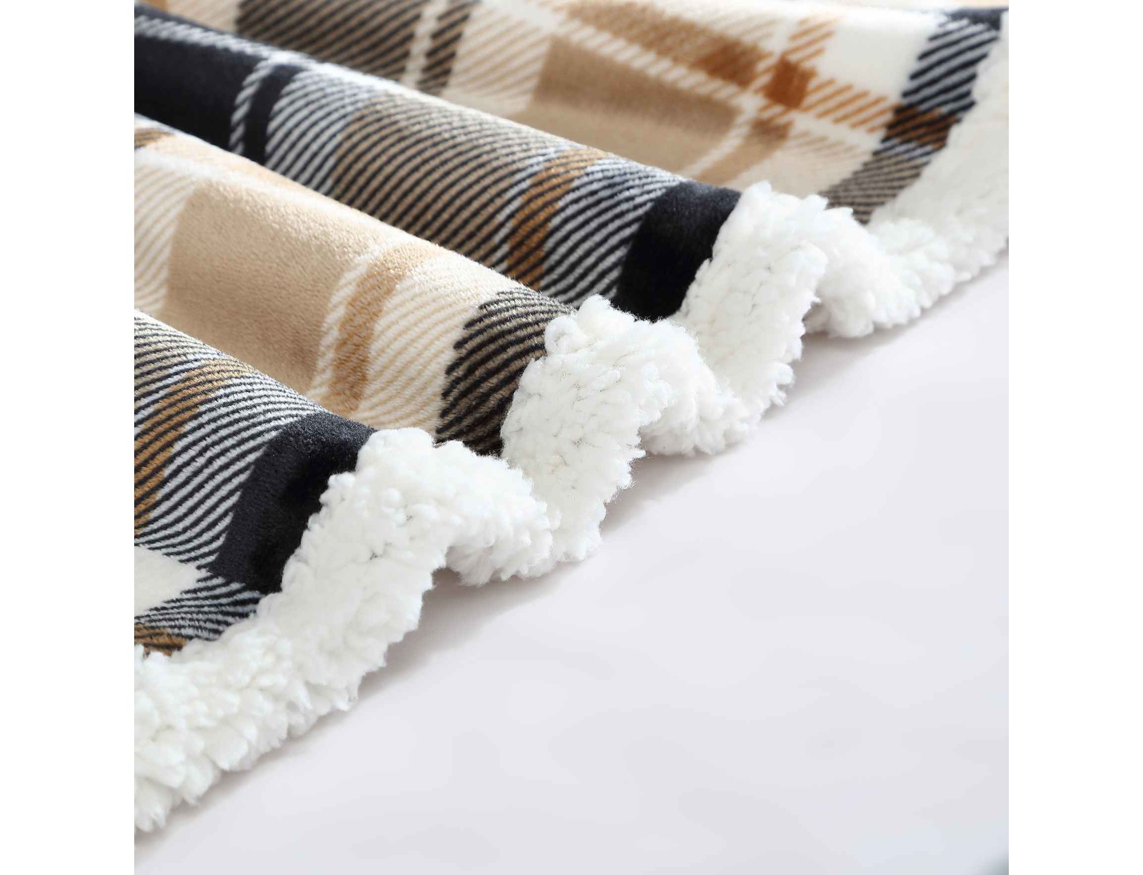 Rugged Plaid Polyester Throw Blanket