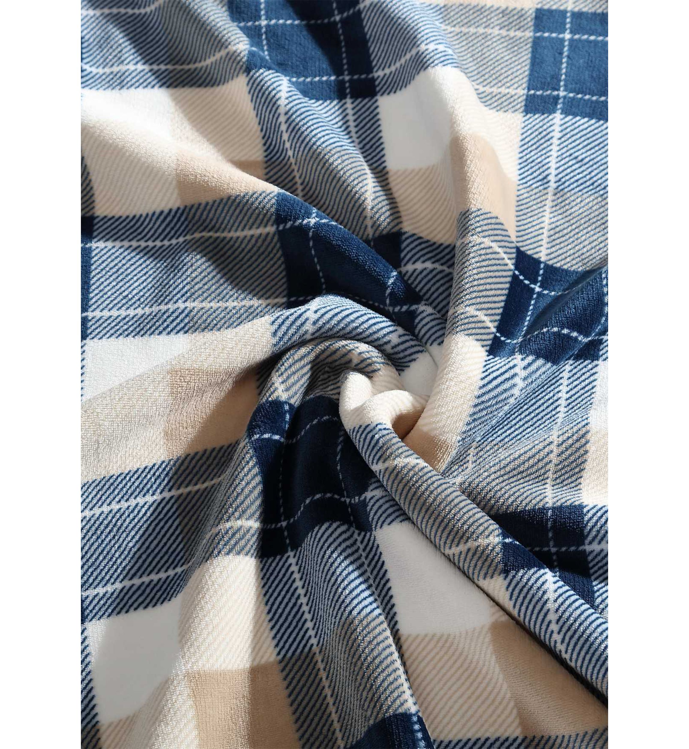 Bluff Plaid Microfiber Throw Blanket