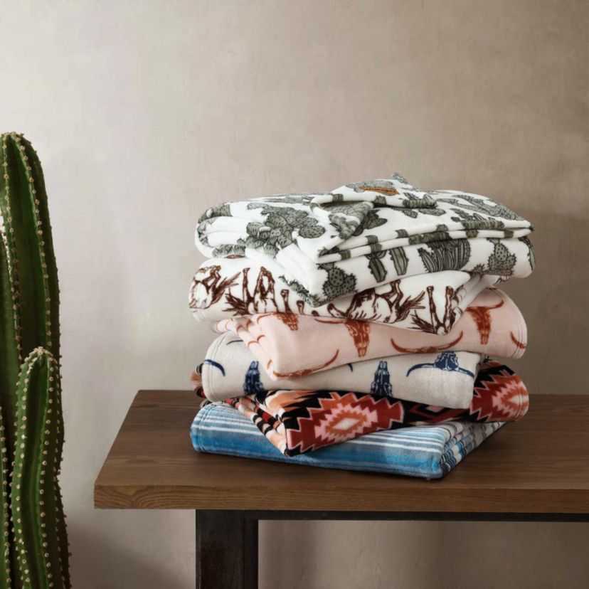 Cactus Garden Microfiber Throw Blanket