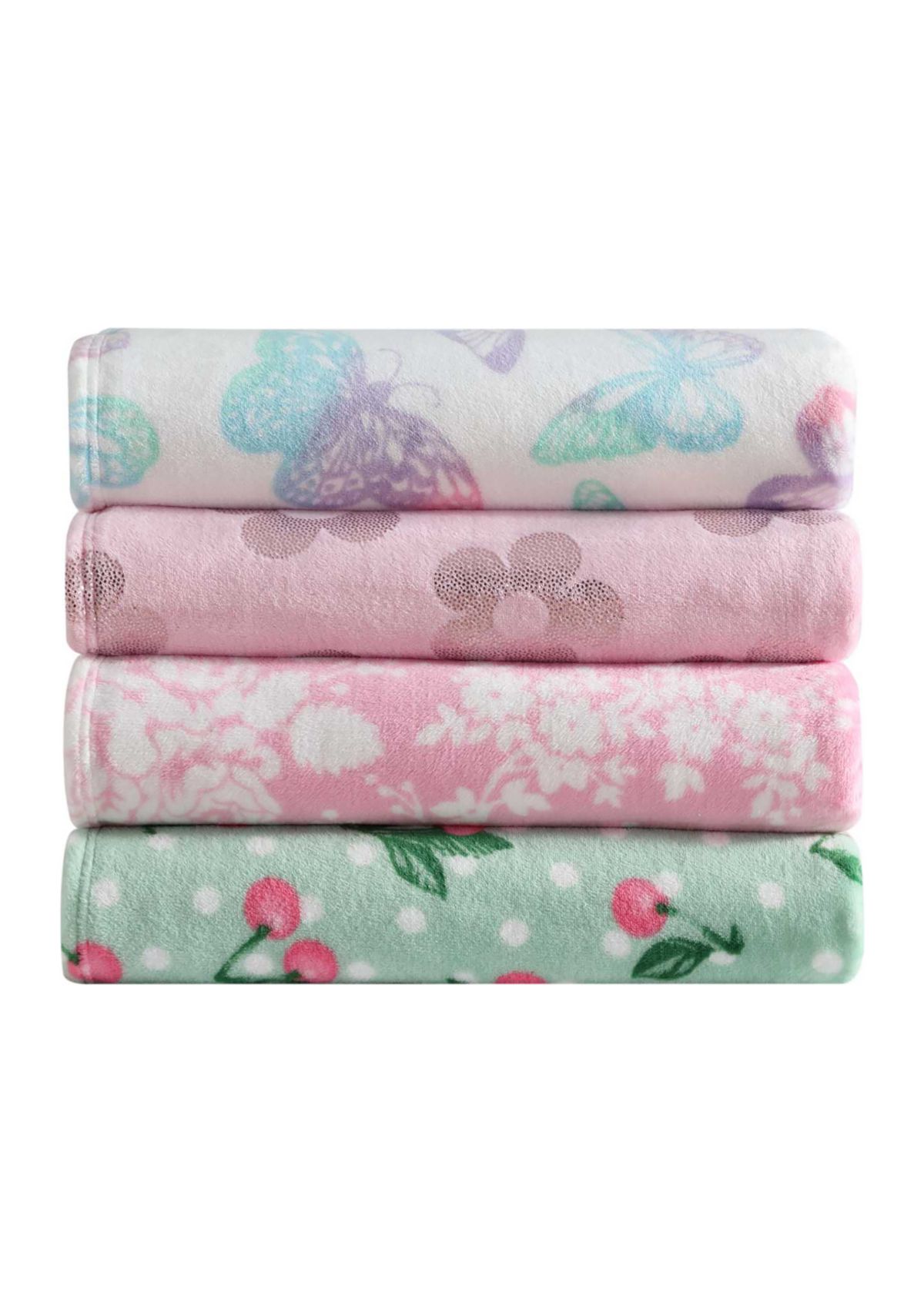 Cottage Floral Microfiber Throw Blanket