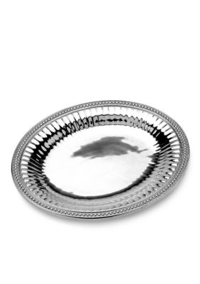 Wilton Armetale Flutes & Pearls Large Oval Tray - Online Only, Serving Tray