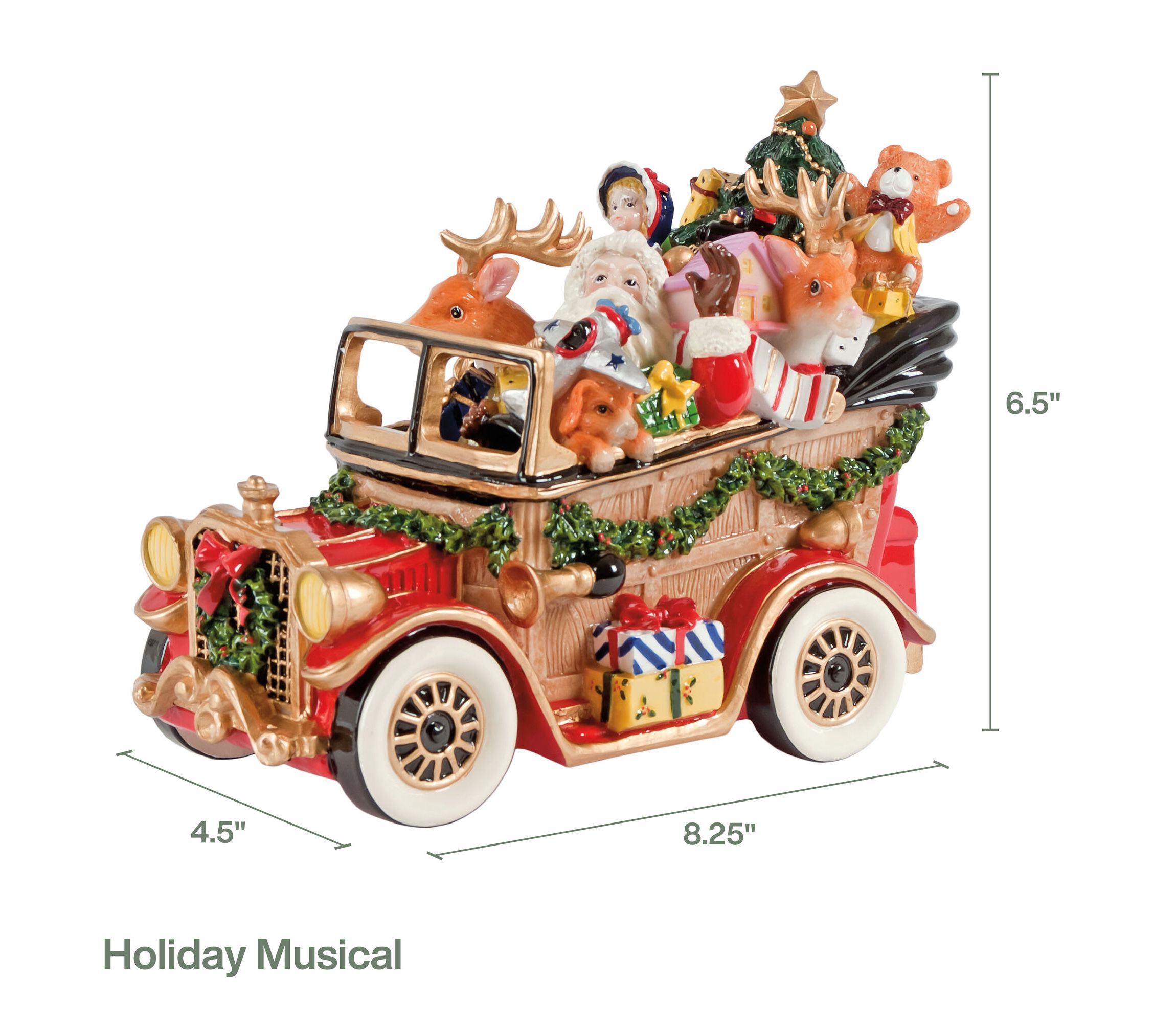 Fitz and Floyd Santa Classic Car Musical Figurine