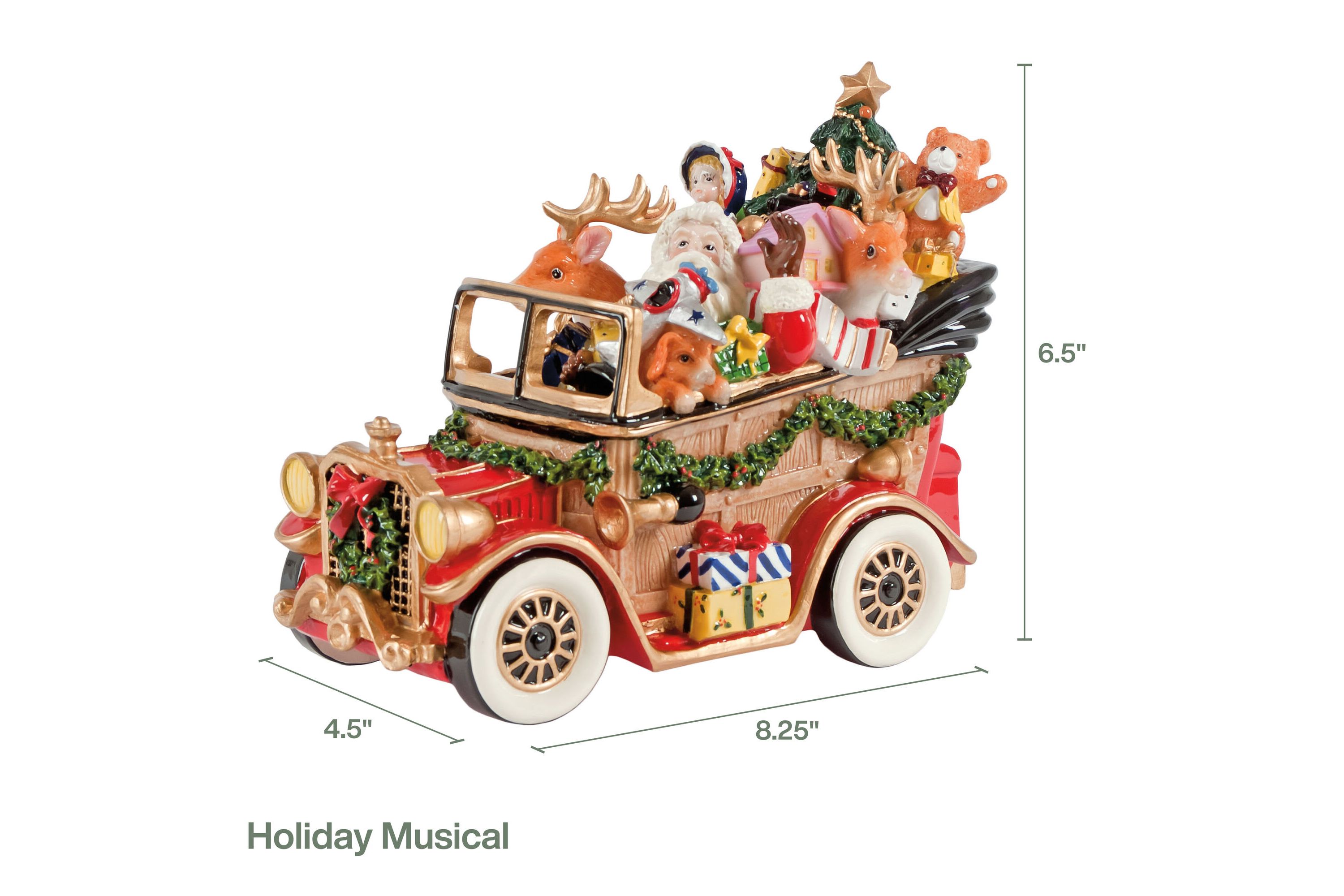 Fitz and Floyd Santa Classic Car Musical Figurine