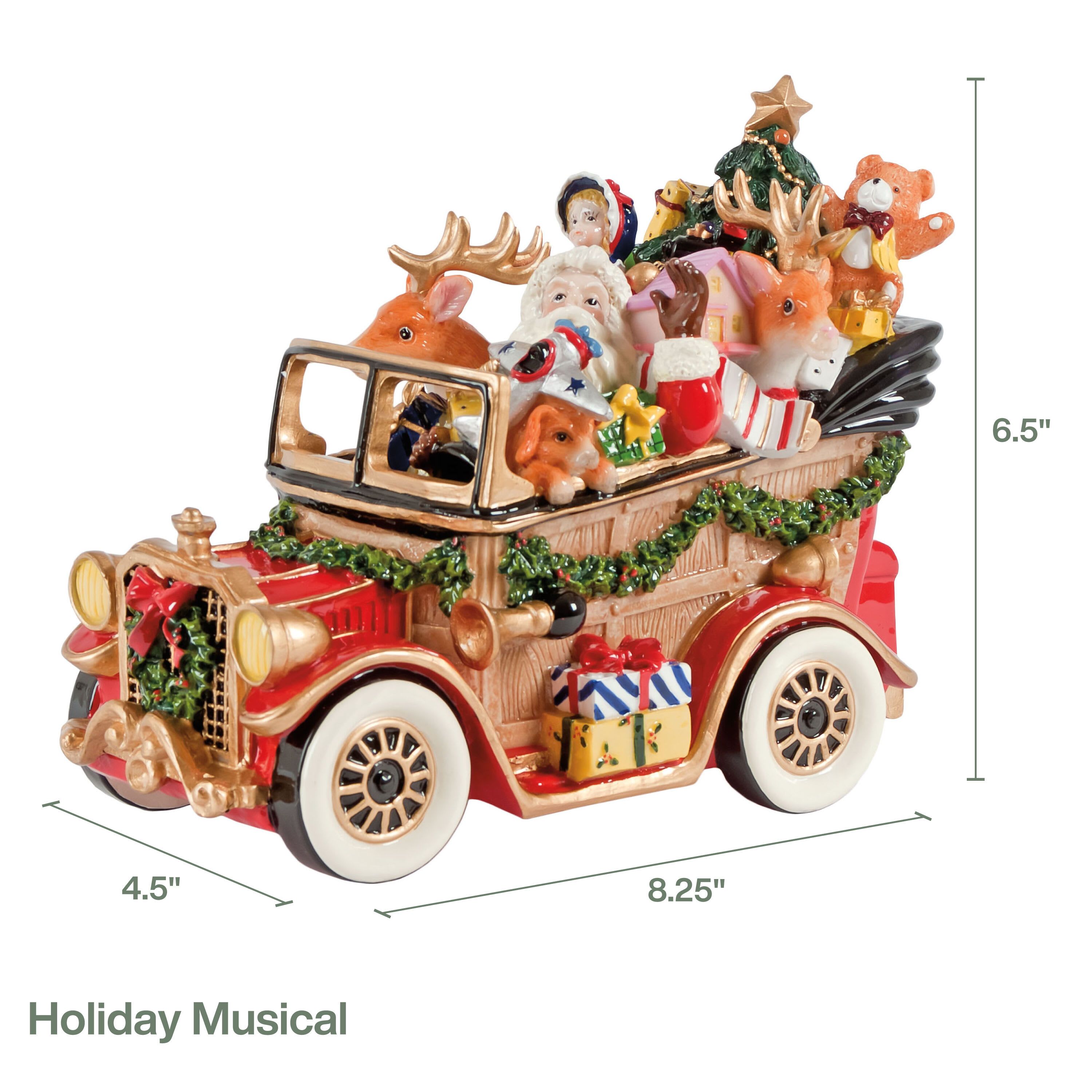 Fitz and Floyd Santa Classic Car Musical Figurine
