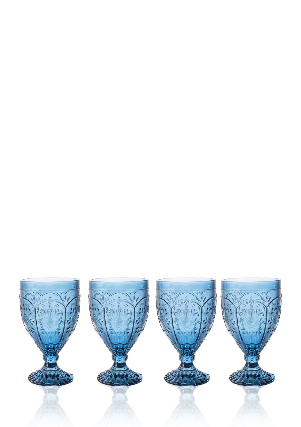 Trestle Indigo Goblet Glasses Set of 4
