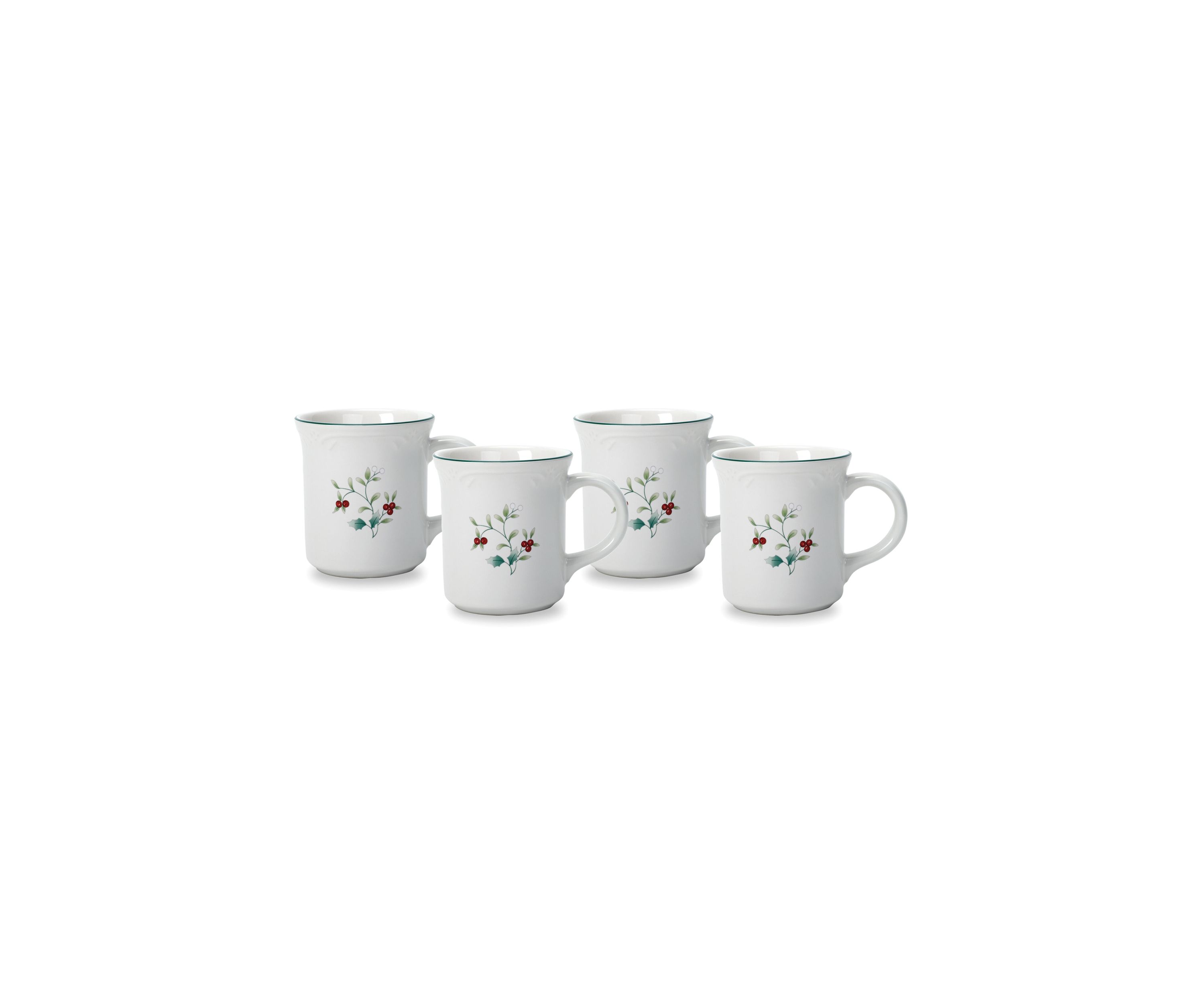 Set of 4 Winterberry Coffee Mugs