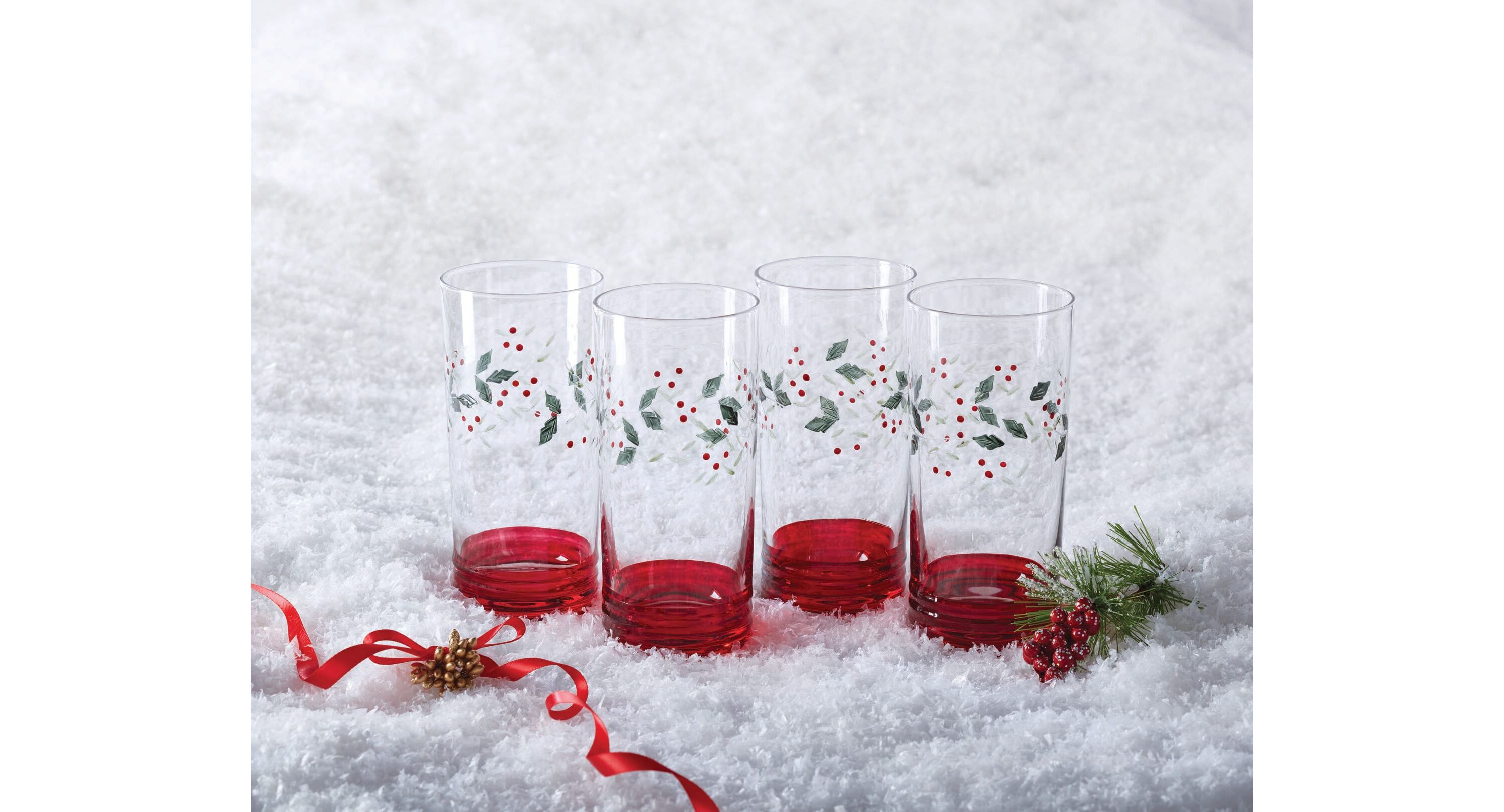 Winterberry 20-oz Cooler Glasses, Set of 4