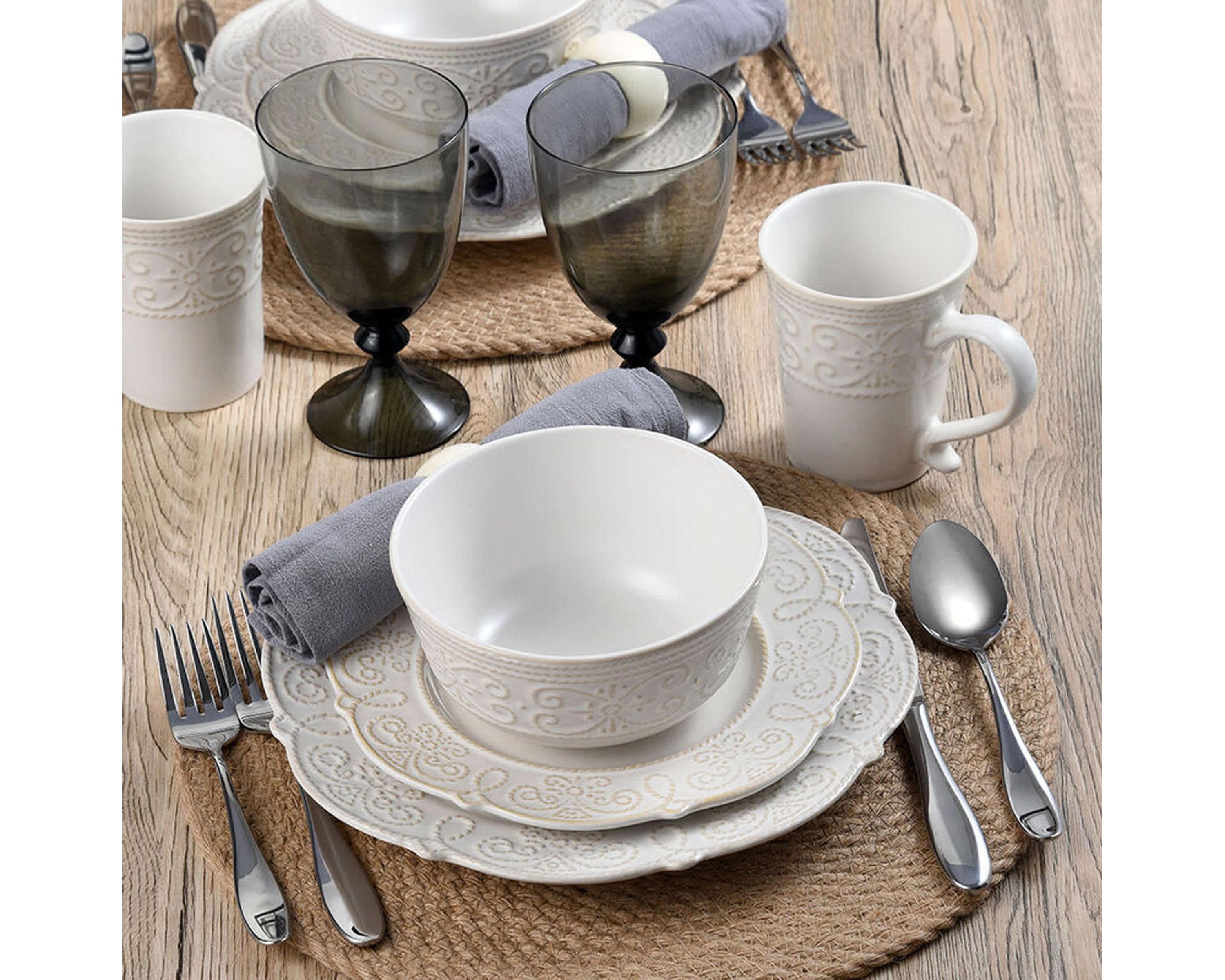 Abby 16-Piece Dinnerware Set, Service For 4