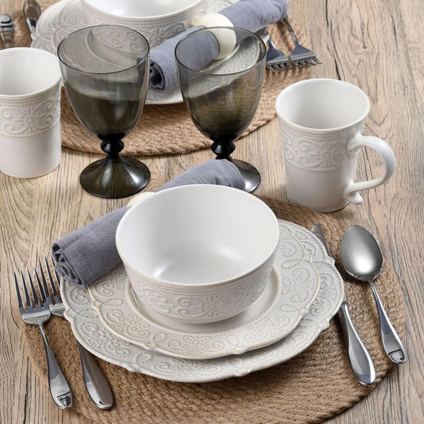 Abby 16-Piece Dinnerware Set, Service For 4
