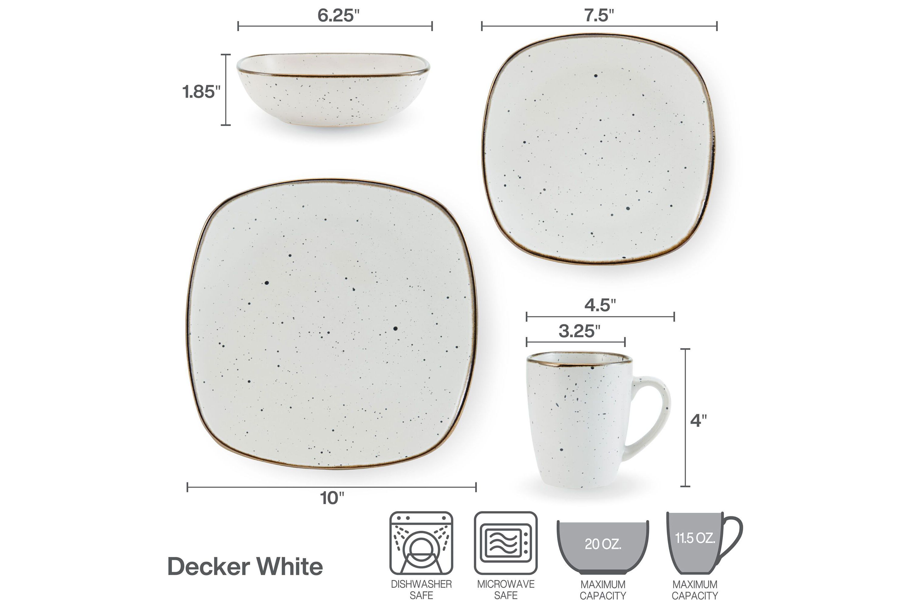 Decker 16-pc Dinnerware Set, Service for 4