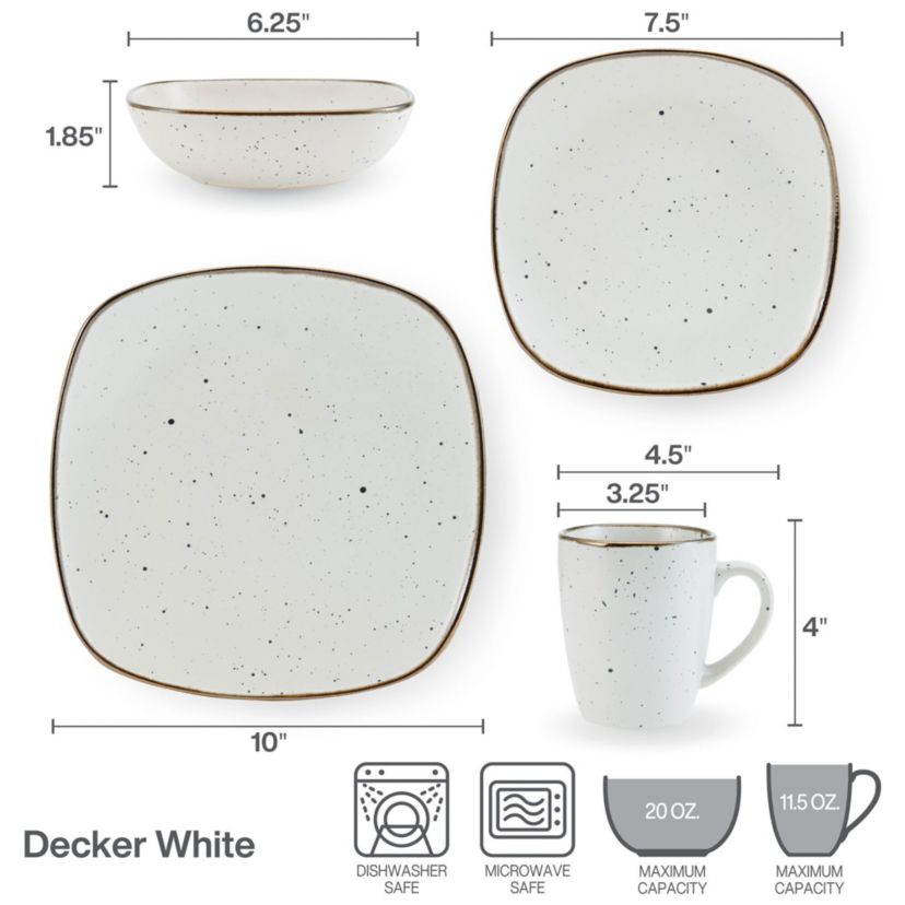 Decker 16-pc Dinnerware Set, Service for 4