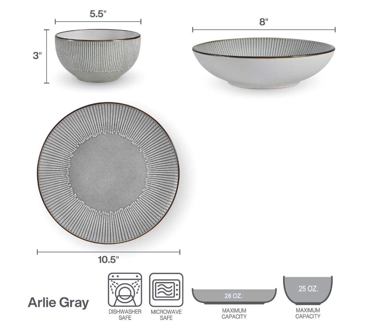 Arlie 12-pc Dinnerware Set, Service for 4