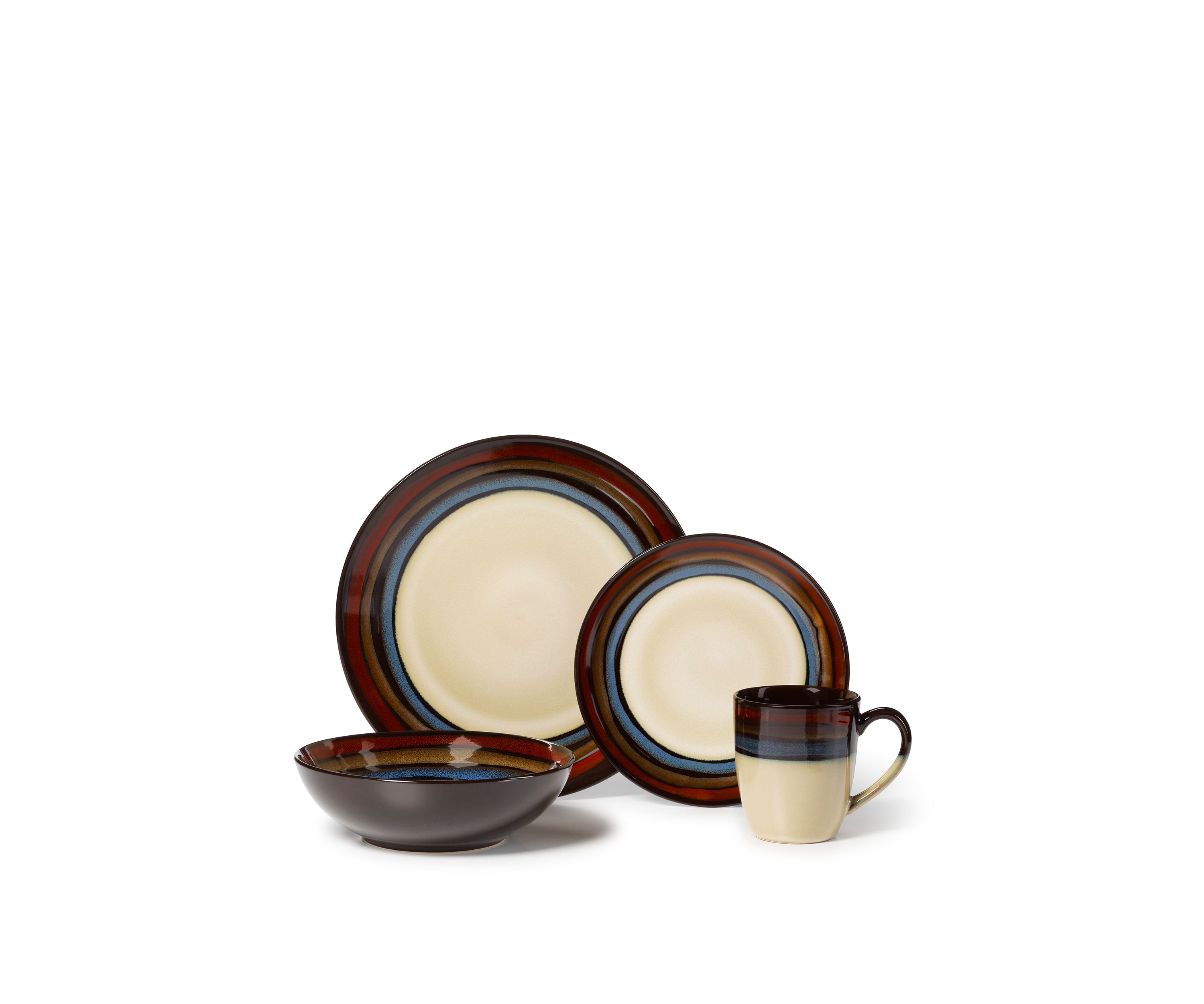 Galaxy Blue-Green-Beige 16-Piece Set