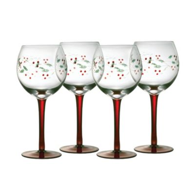 American Atelier Vintage Beaded Wine Glasses Set Of 4, 9 Oz Wine