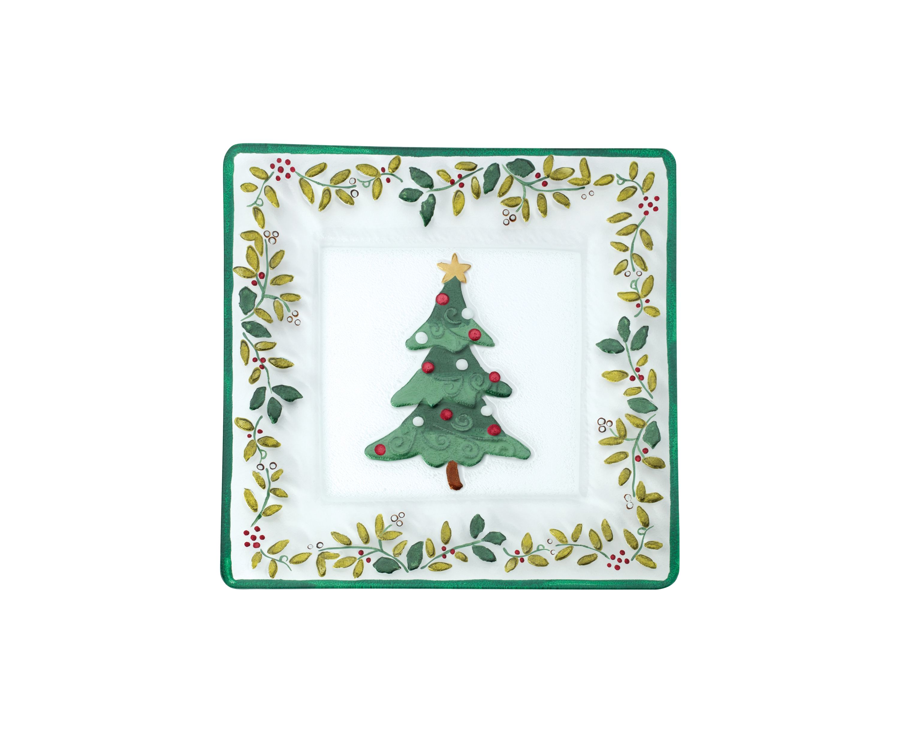 Winterberry Square Glass Platter