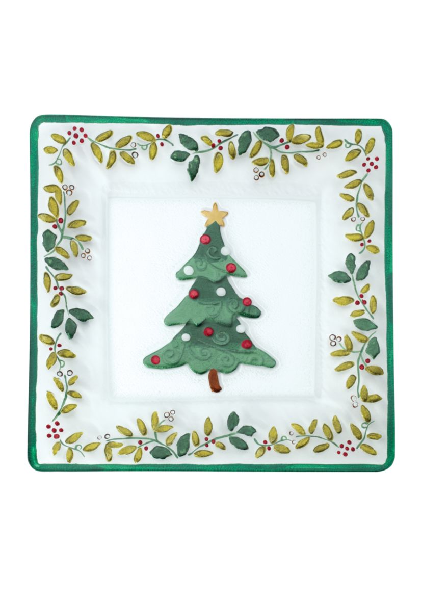 Winterberry Square Glass Platter