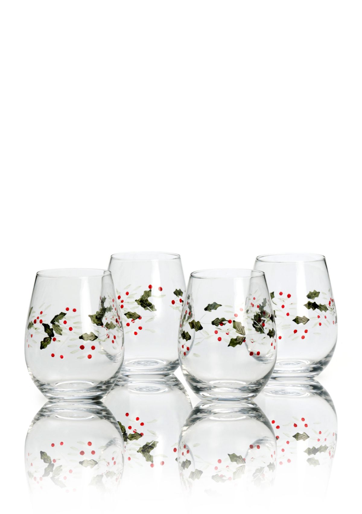 Winterberry Set of 4 Stemless Wine Glasses