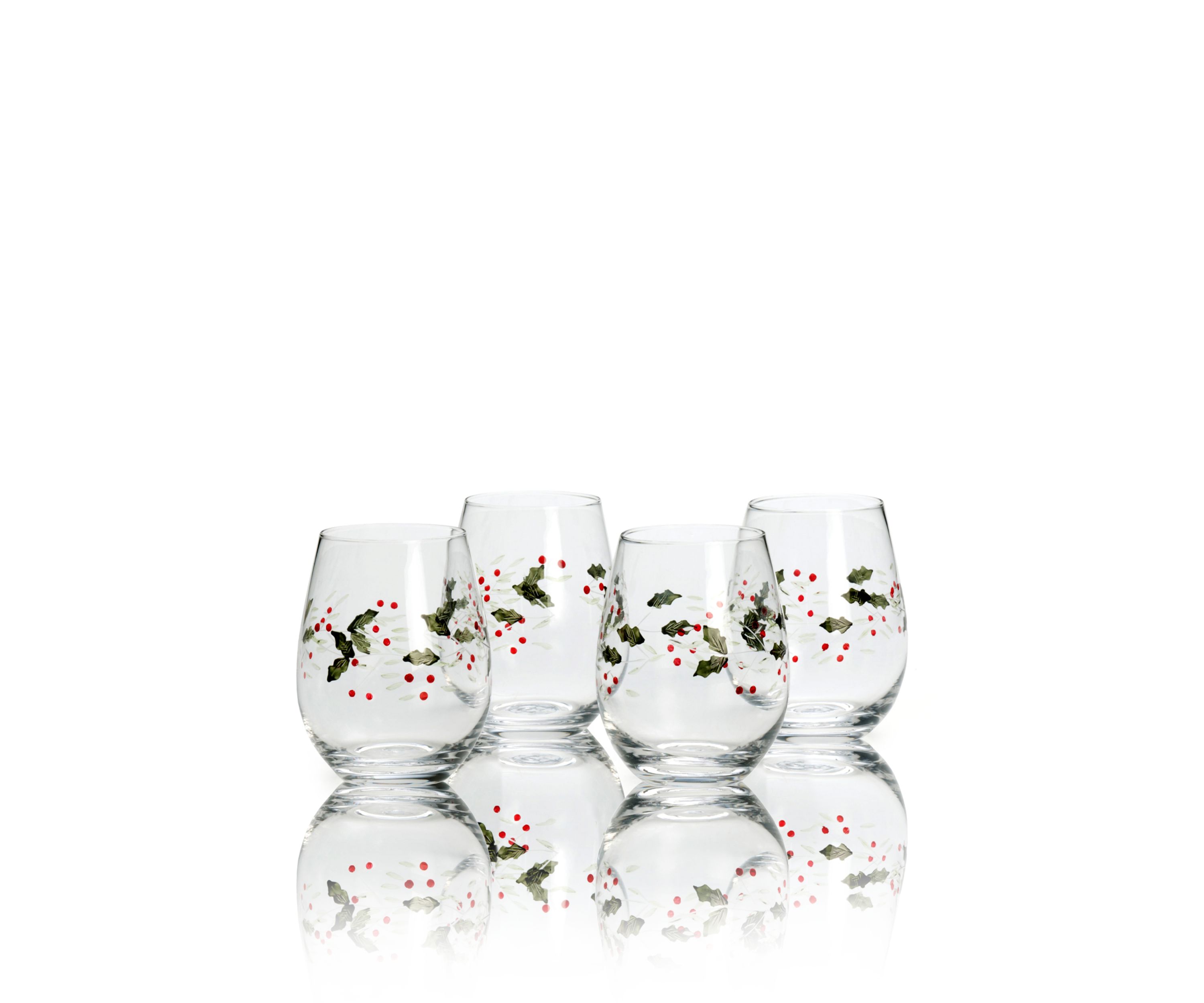 Winterberry Set of 4 Stemless Wine Glasses