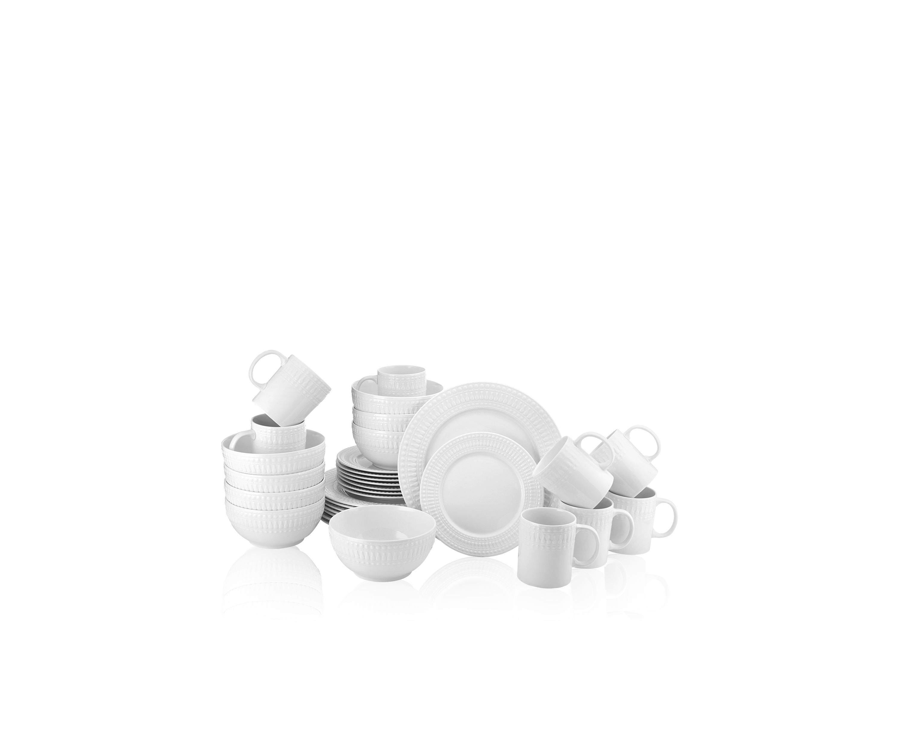 Cassandra 32 Piece Dinnerware Set, Service For 8