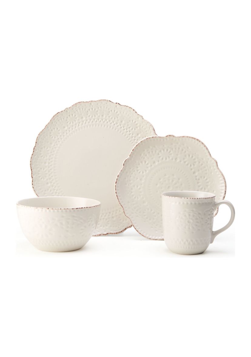 Chateau 16-Piece Stoneware Dinnerware Set, Service For 4