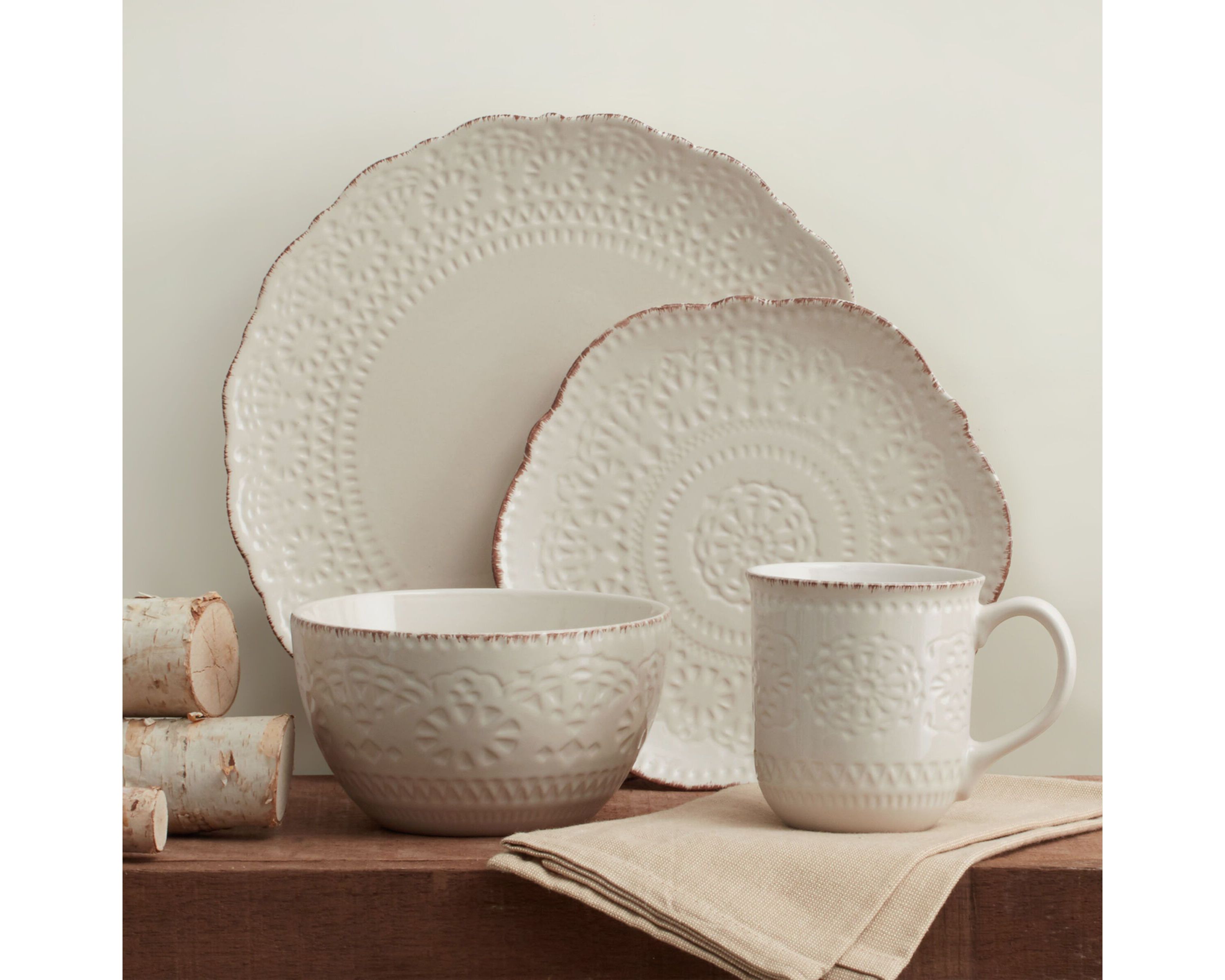 Chateau 16-Piece Stoneware Dinnerware Set, Service For 4